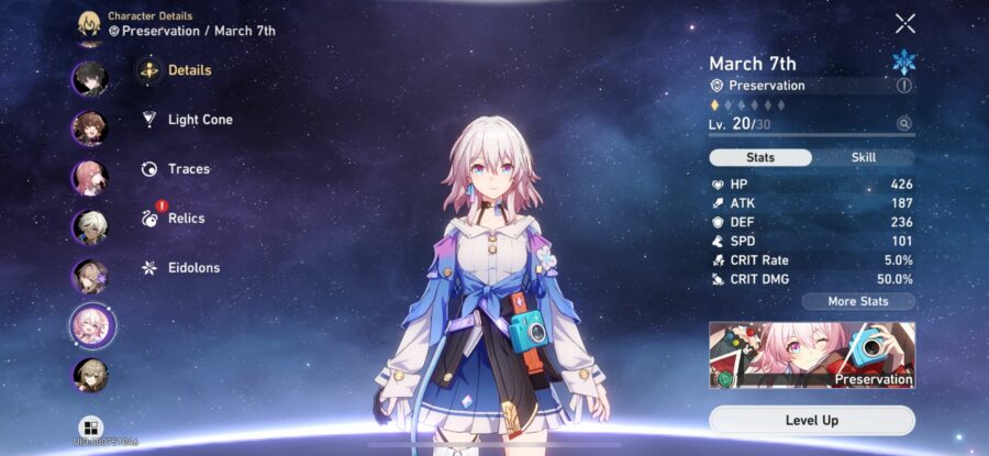 March 7th, one of the key characters in Simulated World team composition.