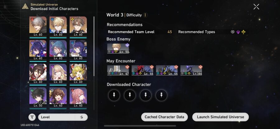 The best team composition for World 3 in Simulated World.