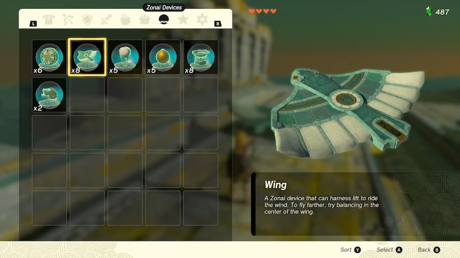 Item Description for the Gliders(Wings)