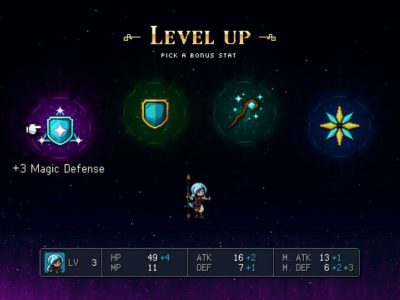 The bonus stat screen found in Sea of Stars
