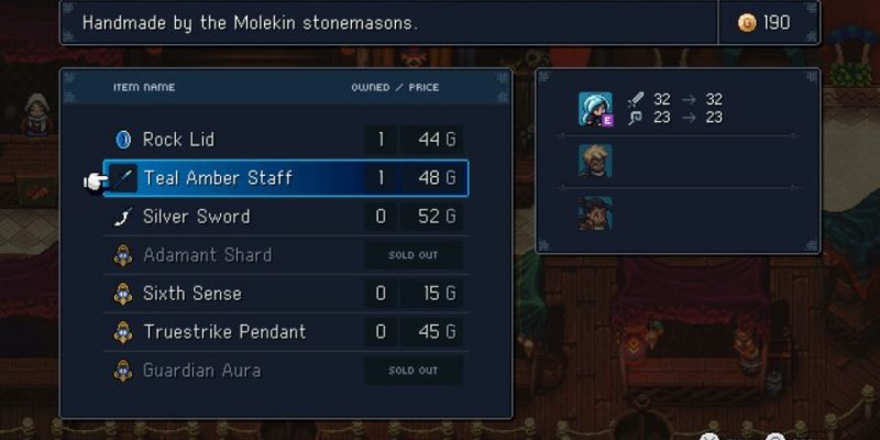 Sea of Stars Starter Equipment