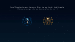 The Character Select screen in Sea of Stars, asking the player which character they will choose.