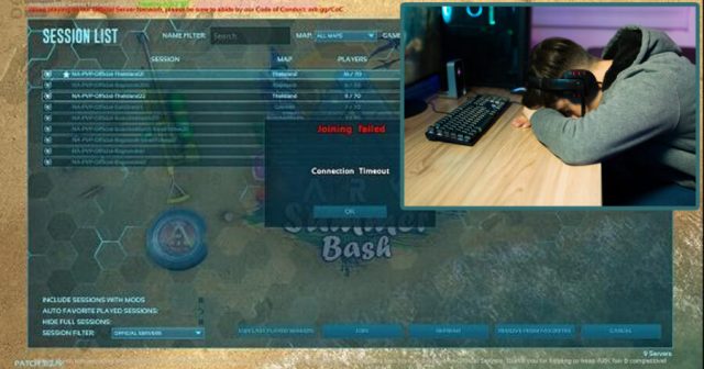 Exhausted Ark Player Logs off After Long Session of Pressing ‘Join Server’ Button