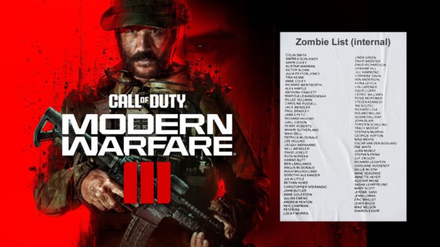 CoD MW3 Zombies Just a List of People Who Bought the Game