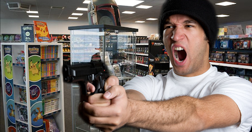 Armed Robber at Trading Card Store Tells Everyone to Get Face Down and in Defense Position