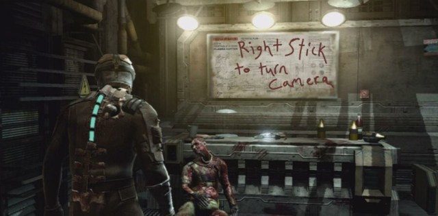 Thoughtful Horror Game Tutorial NPC Spends Last Moments Writing ‘Right Stick to Turn Camera’ on Wall With His Blood