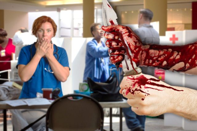 Action Hero Ruins Blood Drive by Cutting Straight Across Palm With Huge Knife