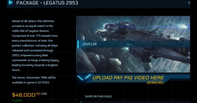 New Star Citizen DLC Only Costs Customers One 30 Minute Video Crawling Around Oinking Like Filthy Little Pay Pigs They Are