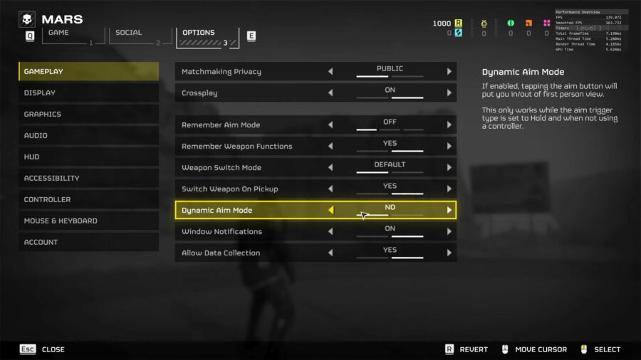 Helldivers 2 Dynamic Aim Mode