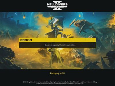 Helldivers 2 Servers at capacity. Please try again later.