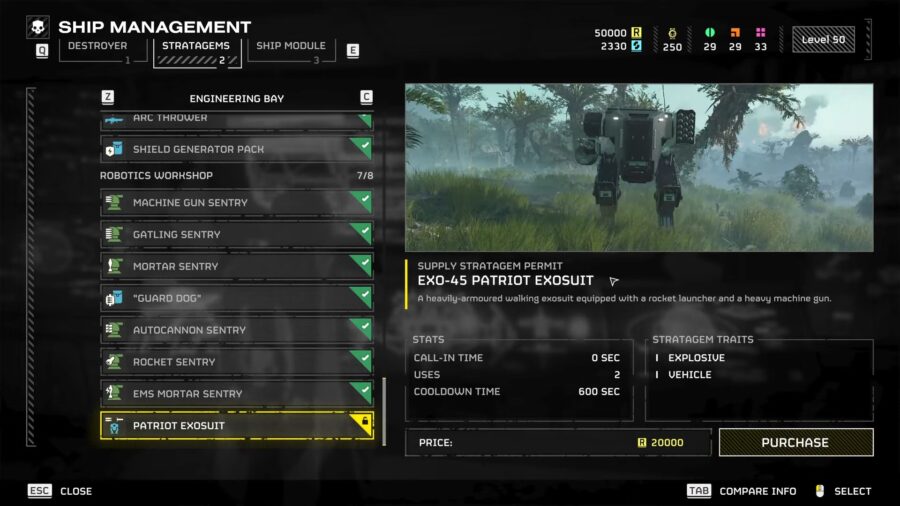 Helldivers 2 Exo-45 Patriot ExoSuit Unlock