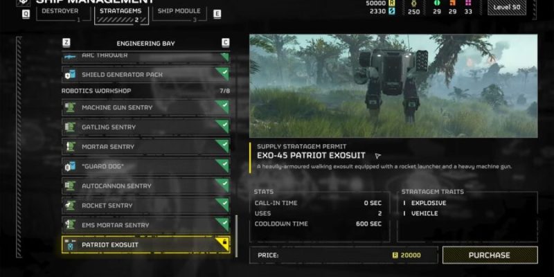 Helldivers 2 Exo-45 Patriot ExoSuit Unlock