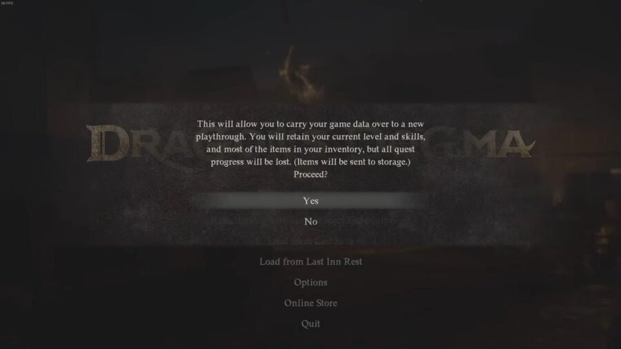Dragon's Dogma 2 New Game Plus Prompt 1