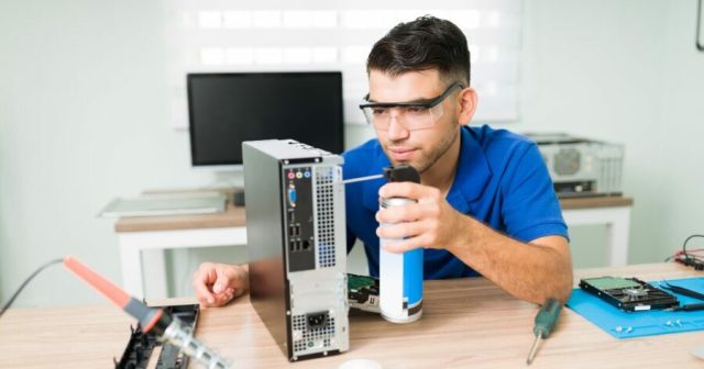 Gamer’s Idea of Spring Cleaning Just Spraying Shit With Compressed Air