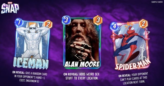 Marvel Snap Adds Alan Moore Card That “On Reveal, Adds Weird Sex Stuff to Every Location”