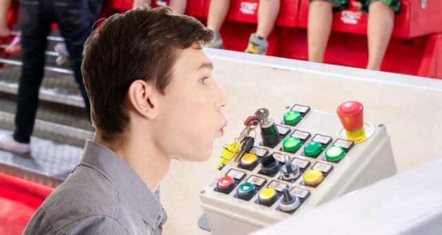 Super Nintendo World Ride Operator Blows Into Malfunctioning Roller Coaster